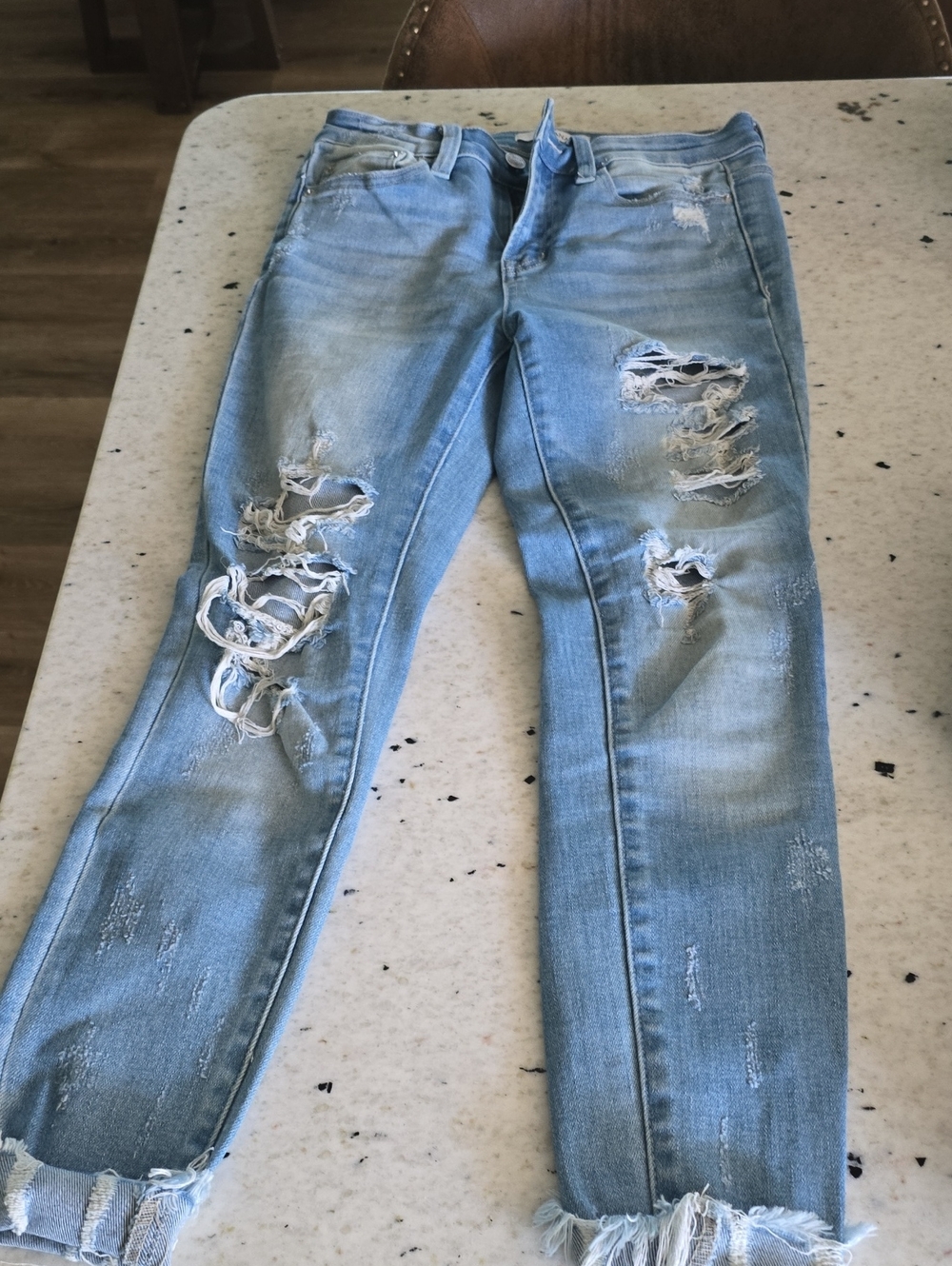 Light Blue Distressed Women’s Jeans Zenana